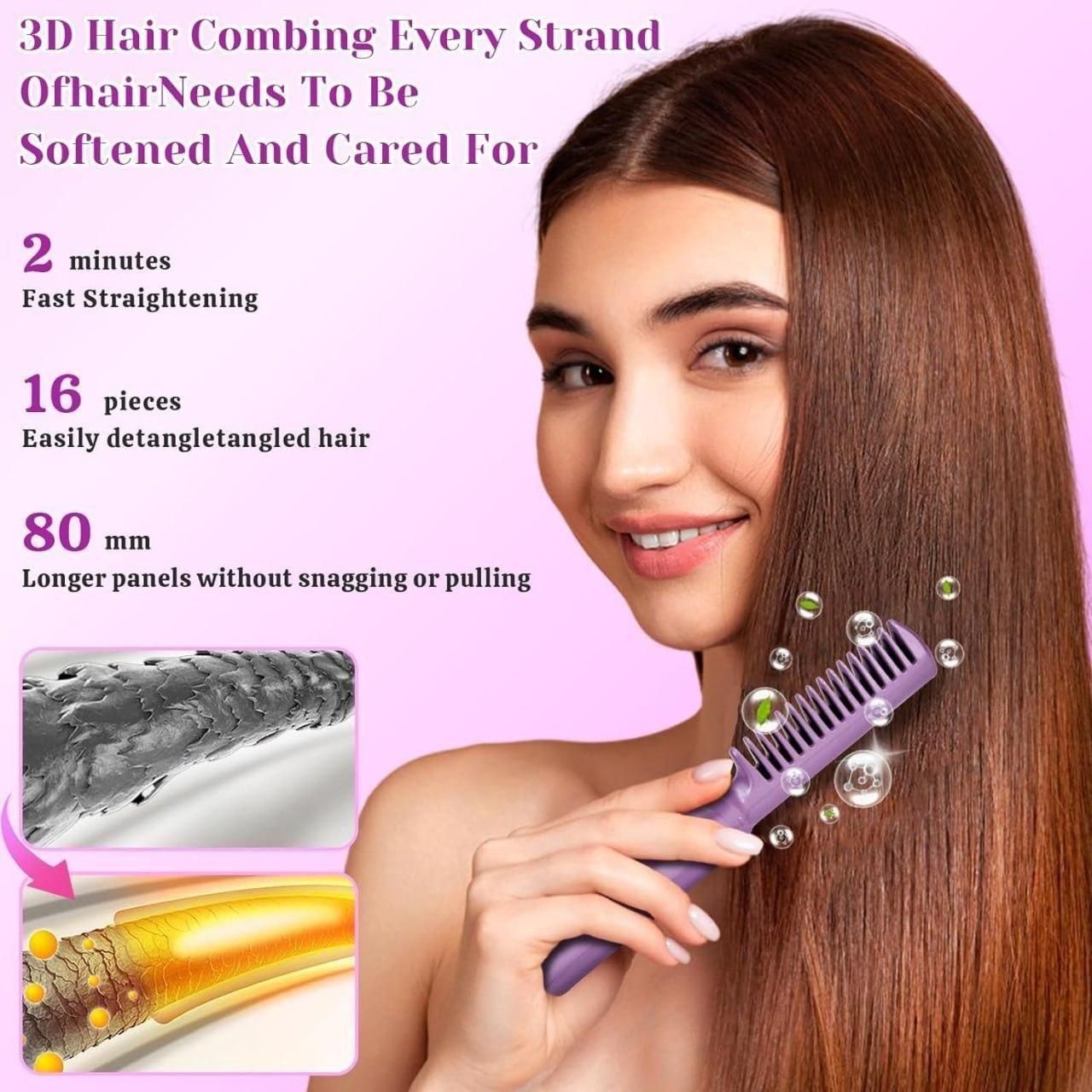 Premium Portable Mini Hair Straightener Cordless Rechargeable Mini Adjustable Hair Straightener Hot Comb